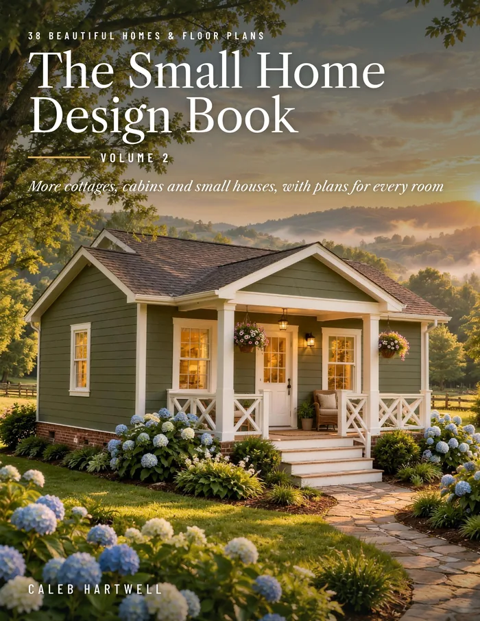 Front cover of The Small Home Design Book, Volume 2: 38 Beautiful Homes & Floor Plans by Caleb Hartwell