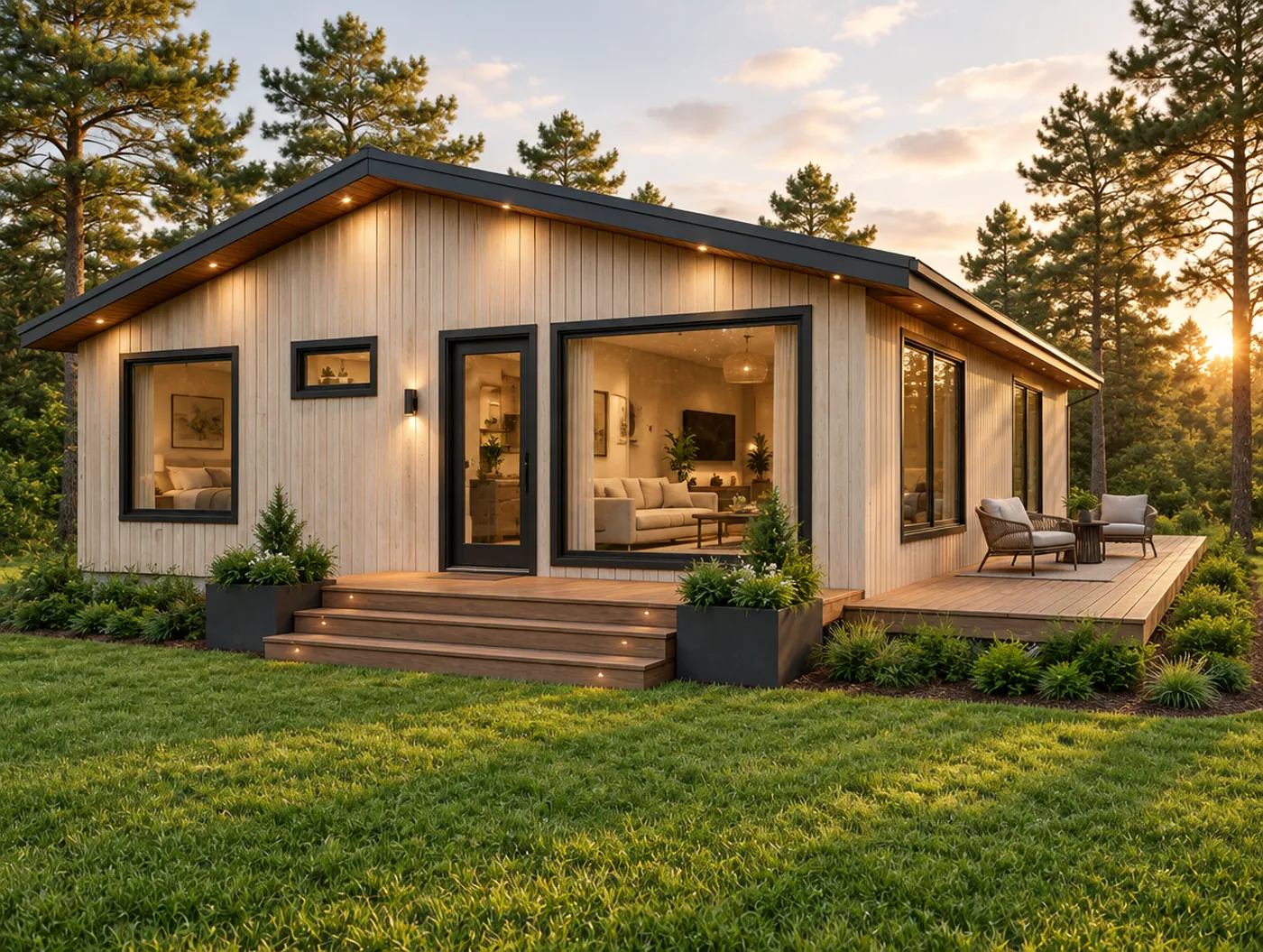 Rendering of The Golden Hour House, a 1,018 sq ft small house